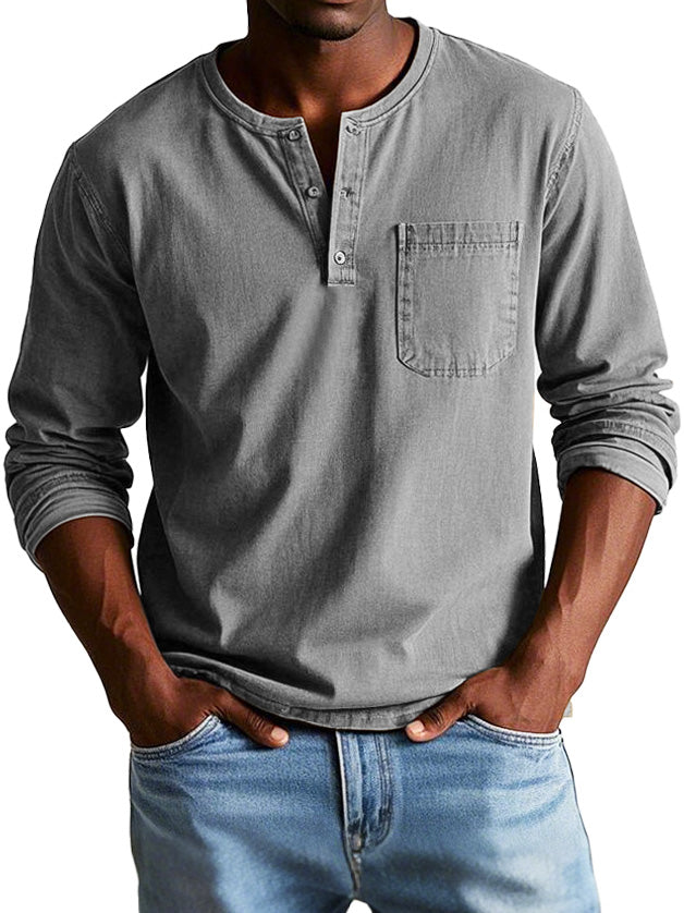 Chemise Vintage à Manches Longues