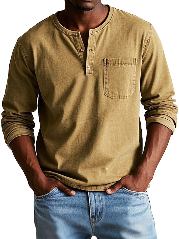 Chemise Vintage à Manches Longues