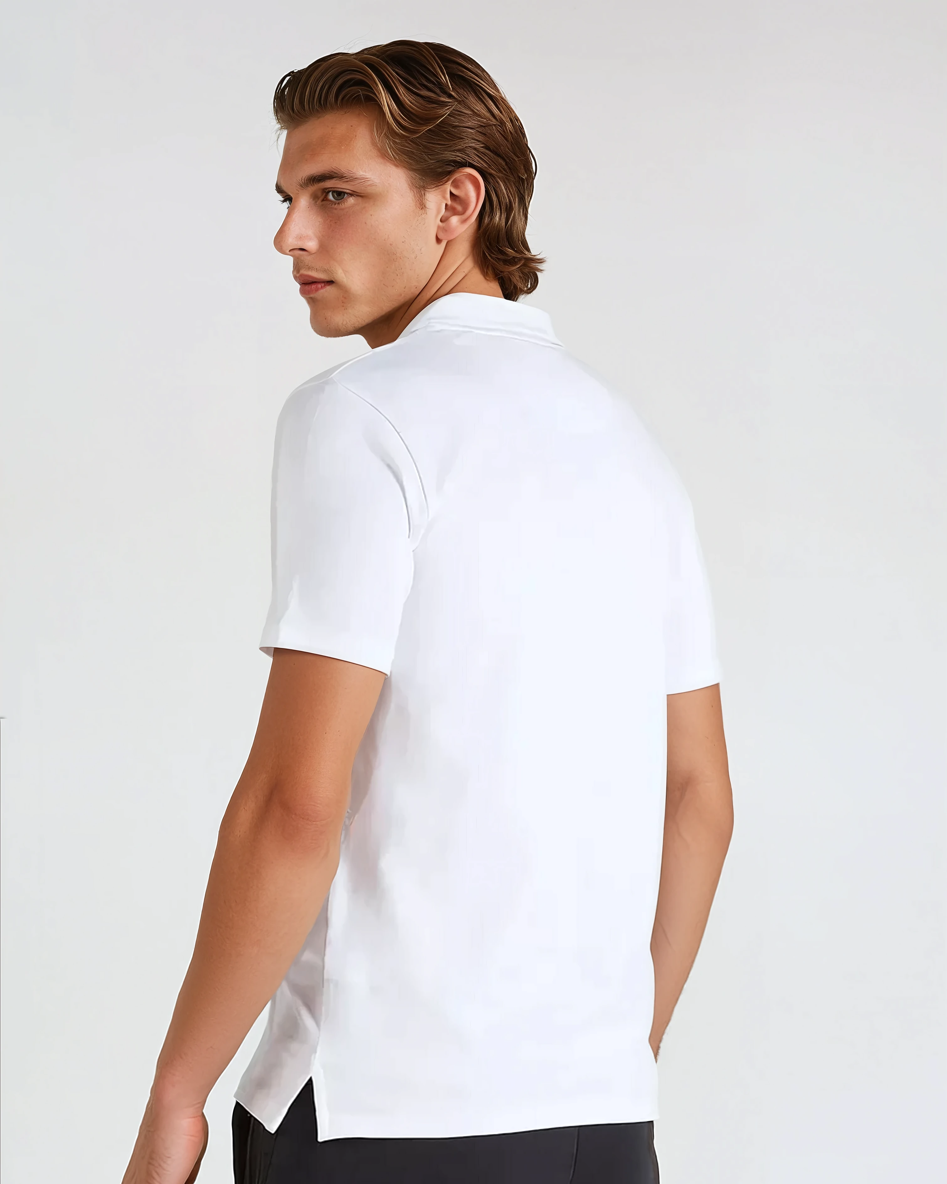 Polo Sans Boutons Blanche