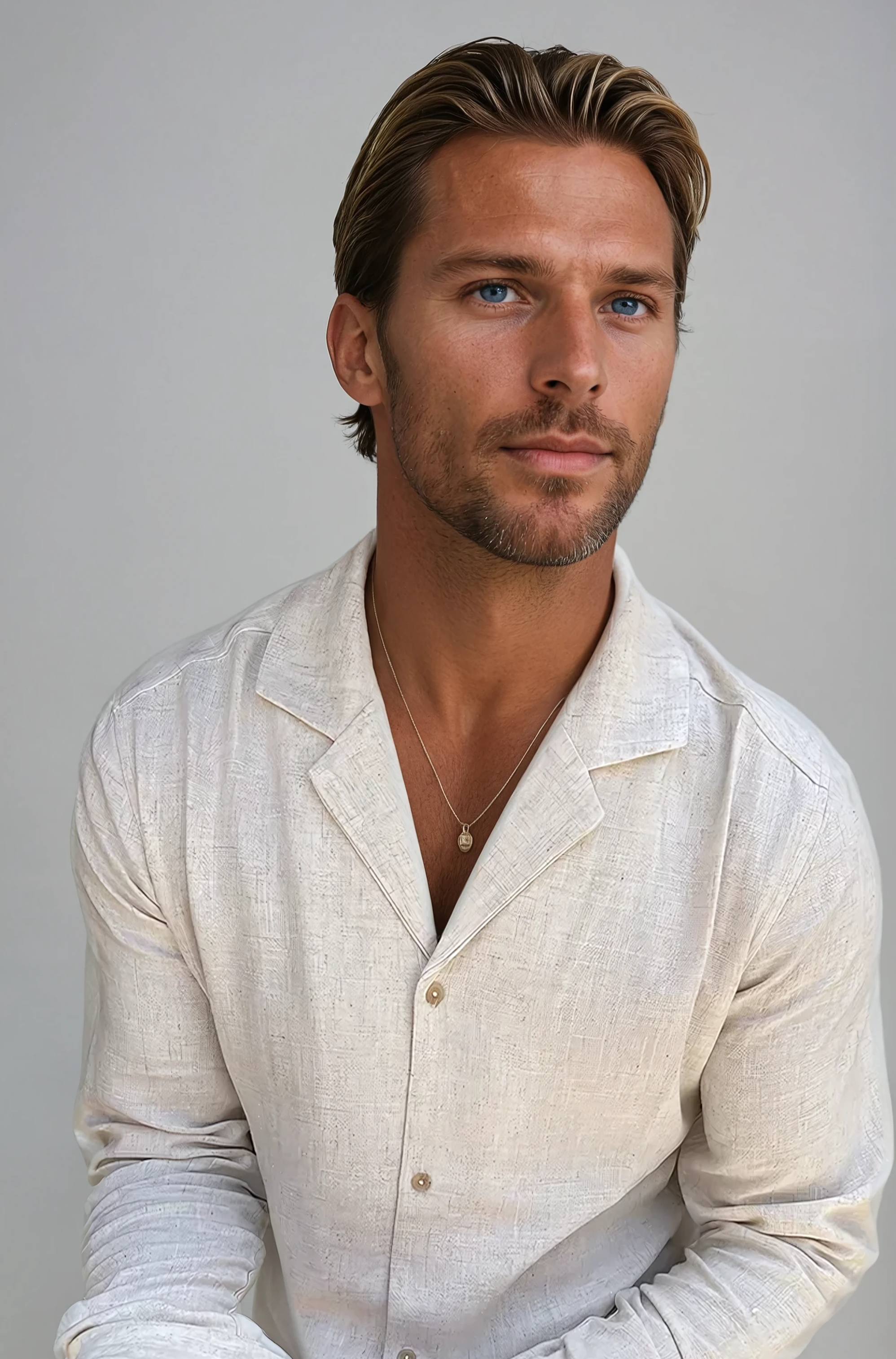 Chemise de plage en lin - Beige