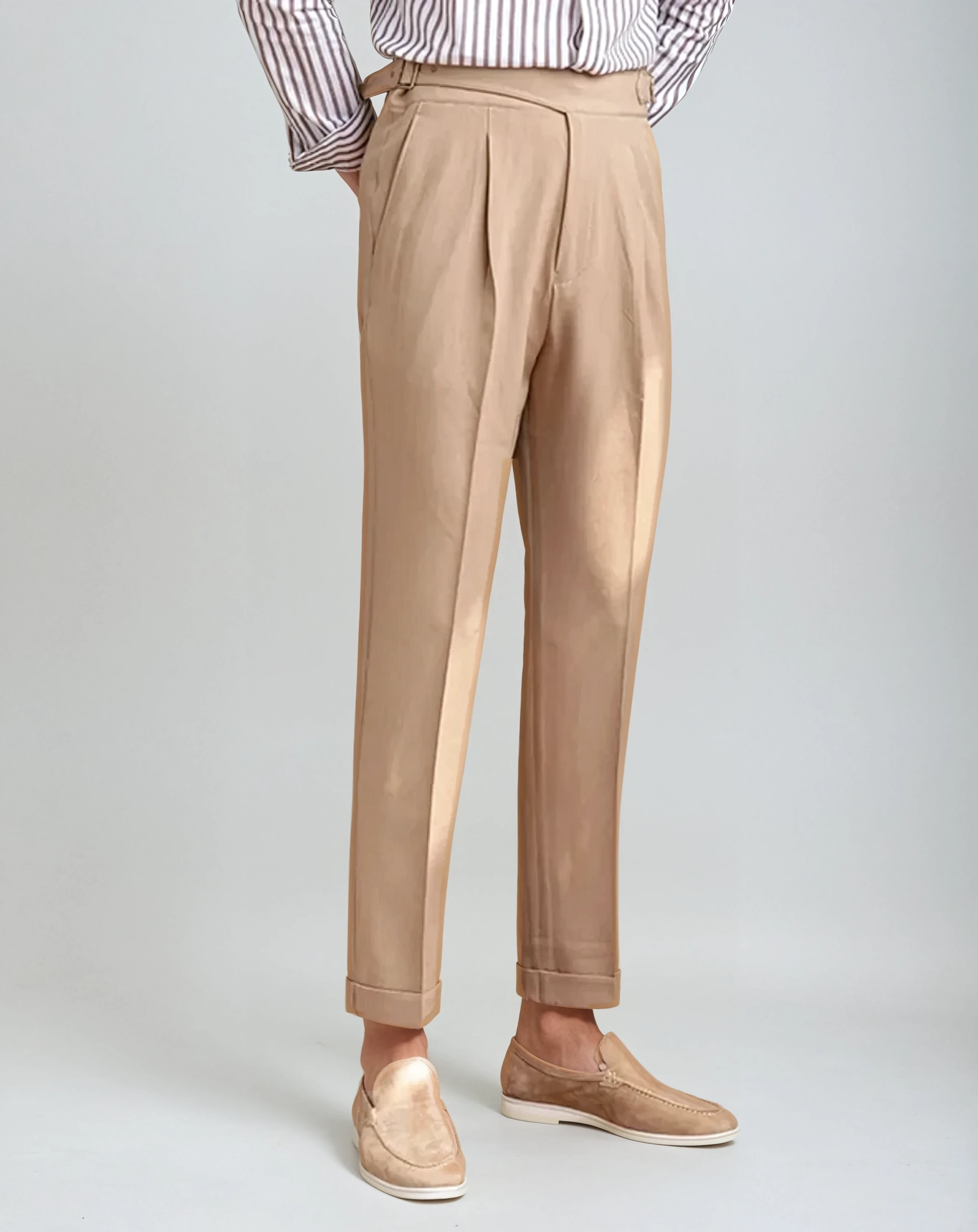Pantalon à plis Oxford - Khaki